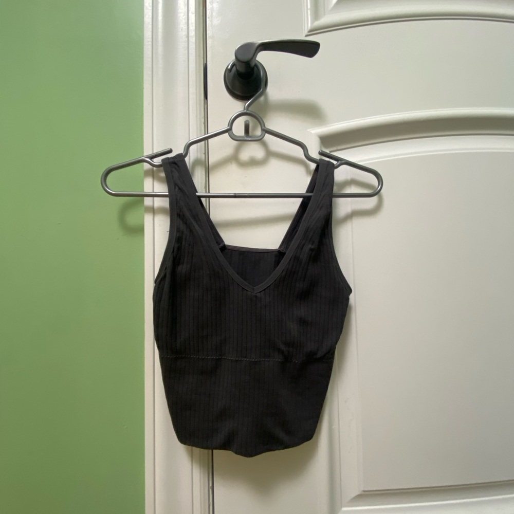 yesstyle dark gray v tank top